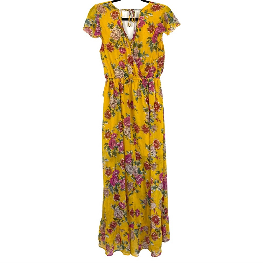 Band of Gypsies Vintage Floral Wrap Maxi Dress - Picture 2 of 11